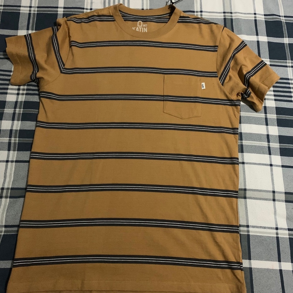 Yellow and Gray Striped Shirt